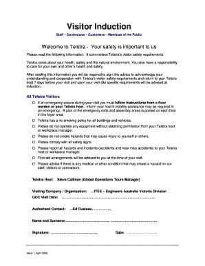 Visitor Induction Template - Fill Online, Printable, Fillable, Blank ...