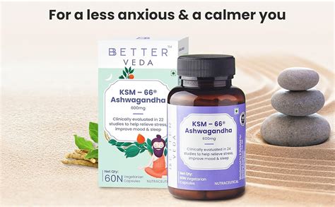 BBETTER VEDA Organic Ashwagandha Capsules, 600mg of KSM 66 Ashwagandha ...