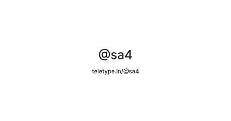 @sa4 — Teletype