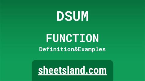 DSUM Function Tutorial 的图像结果