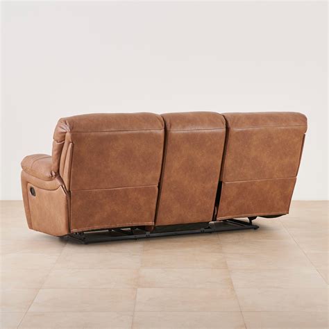 Buy Apollo Faux Leather 3-Seater Recliner - Brown from Home Centre at ...