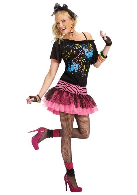 80s Pop Star Party Adult Costume - Womens 1980s Retro Costumes ...