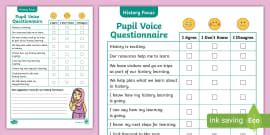 History Subject Leader KS2 Pupil Voice Questionnaire