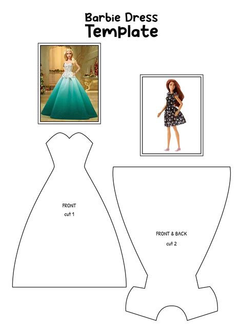 Barbie Paper Dresses Templates Printable | Sewing barbie clothes ...