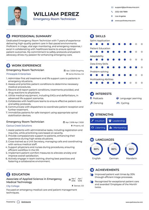 10+ Emergency Room Technician Resume Samples & Templates for 2025