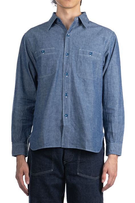 Buzz Rickson's | Chambray Work Shirt - Blue | Men | Blue Button Shop