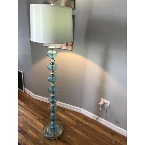 Pier 1 Aqua Glass Floor Lamp - AptDeco