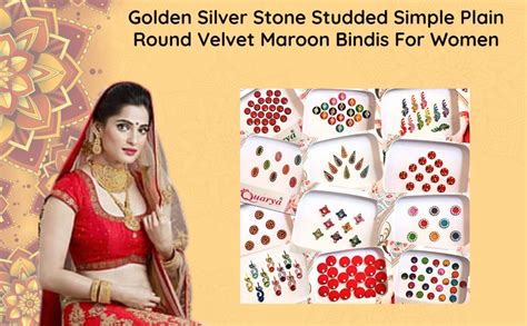 Quarya Bindi Bindiya Kumkum Tikka Colourful Forehead Sticker Golden ...
