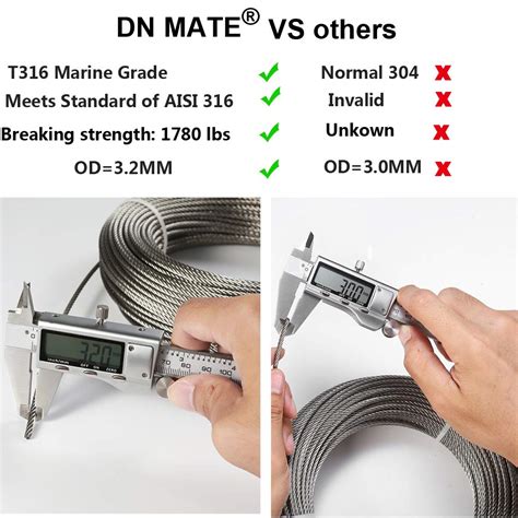 Buy Steel DN Mate1/8 Stainless Steel Cable 550 FT for Steel Cable ...