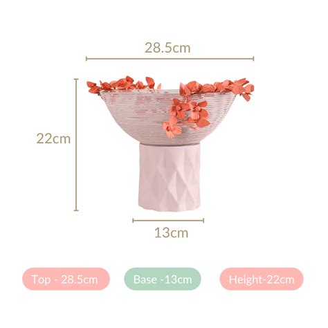Bloom Basket Pink Pedestal Decorative Bowl Online - Premium Basket ...