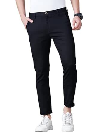 Buy British Club 100% Cotton Slim Fit Flat-Front Trousers for Men ...