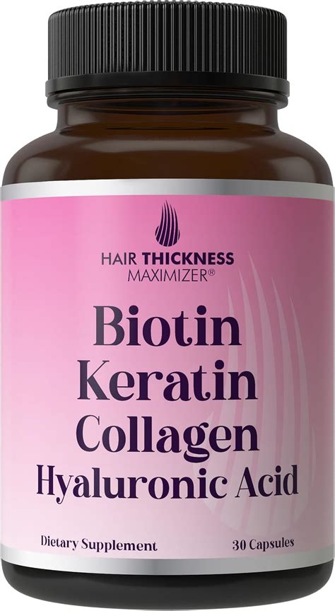 Amazon.com: Biotin + Keratin + Marine Collagen + Hyaluronic Acid, 4-in-1 Hair Growth Vitamins ...