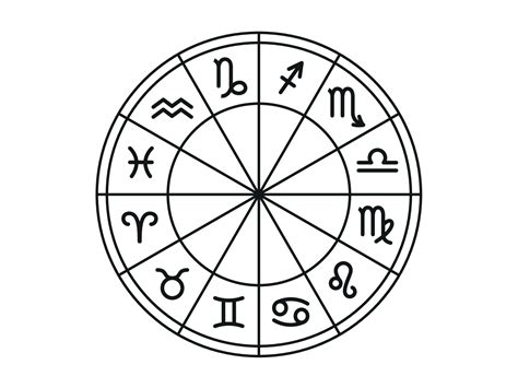 Astrological circle of the Horoscope Icons. Star Constellations of 12 ...