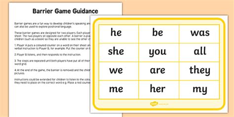 Phase 3 Tricky Words Counters Barrier Game Worksheet / Worksheet, worksheet