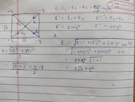 14. Two identical electric dipoles are placed along the diagonals of a ...