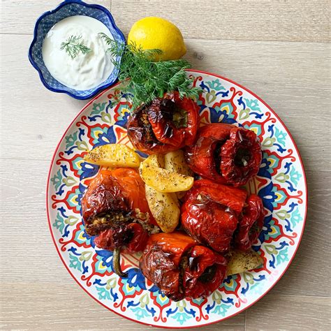 Greek “Gemista” stuffed red capsicums - Red Magazine