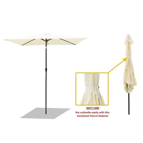 FLAME&SHADE 6.33-Feet Aluminum Off-white Push-button Tilt Market Patio ...