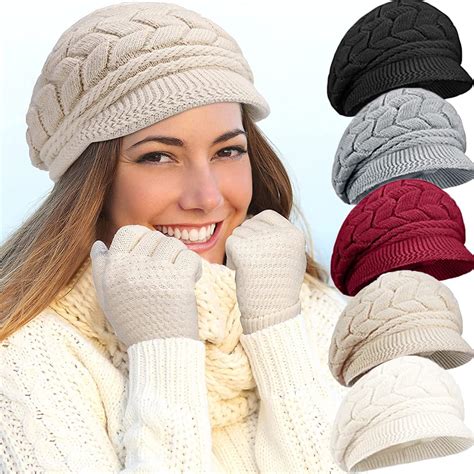 Dalrosia Womens Winter Beanie Hat Warm Knitted Slouchy Wool Hats Cap ...