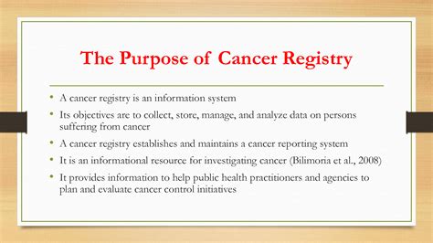 SOLUTION: Role And Various Responsibilities Of A Cancer Registrar ...