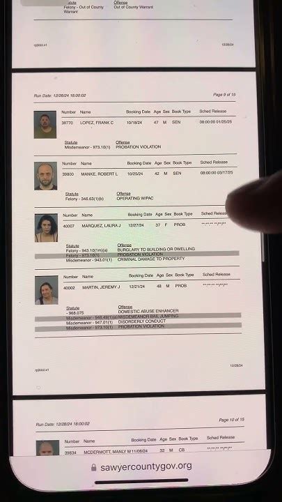 Sawyer County jail roster - YouTube