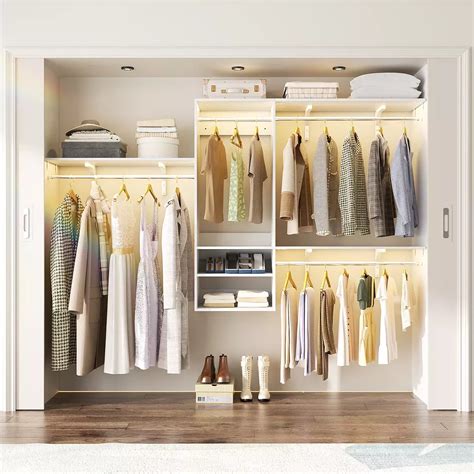Aheaplus 96'' Floating Adjustable Closet Organizer, Wall-mounted Closet ...