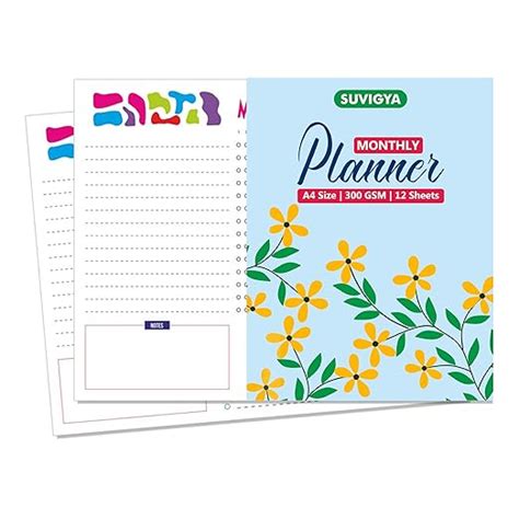 Suvigya A4 Size Monthly Habit Tracker Undated Calendar for Goal ...
