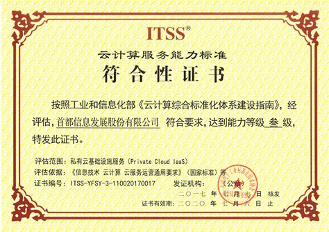 ITSS信息技术服务标准符合性证书（叁级）_江苏中建智能工程有限公司