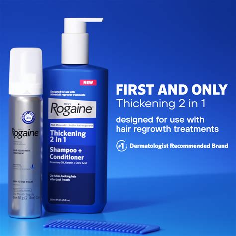 Men’s Rogaine 2-in-1 Thickening Shampoo & Conditioner, No Minoxidil | ROGAINE®