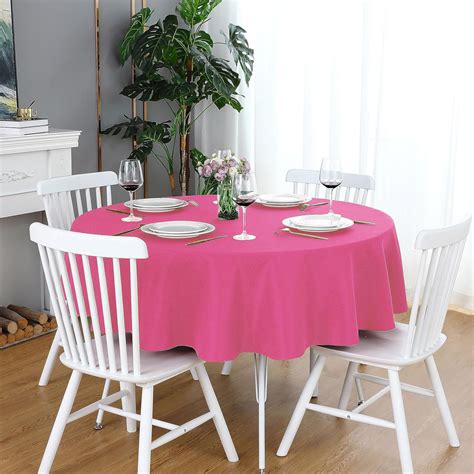 Amazon.com: FOLINS&HOME Hot Pink Round Tablecloth - 48 Inch Fuchsia ...