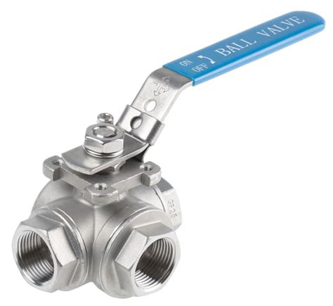 RS PRO | RS PRO Stainless Steel T Port, 3 Way, Ball Valve, Threaded ...