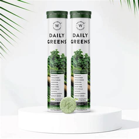 Daily Greens Whole Food Multivitamin Effervescent Tablet with 39 farm ...