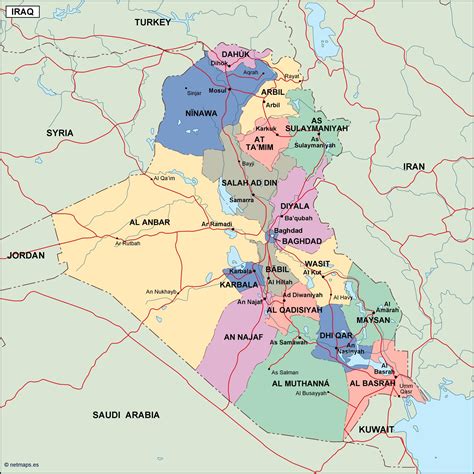 Iraq vector maps | Netmaps. Leading Mapping Company