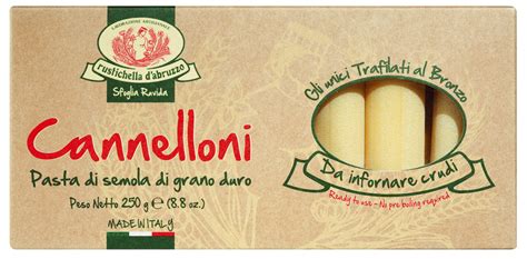 Cannelloni, durum wheat semolina pasta, Rustichella, 250 g, pack ...