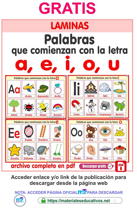 Palabras que comienzan con la letra a, e, i, o, u | Palabras, Letras ...
