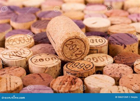 Closeup Image of Wine Bottle Corks Stock Image - Image of cork, number ...