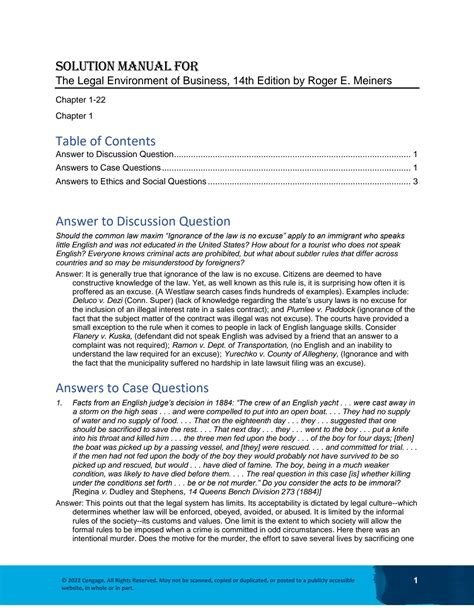 SOLUTION: Solution manual for the legal environment of business 14th ...