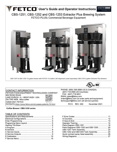 FETCO CBS-1240 PLUS Series Twin Station Coffee Brewer User Guide