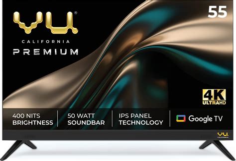 Vu 139 cm (55 inches) The Premium Series 4K Utlra HD Smart LED Google ...