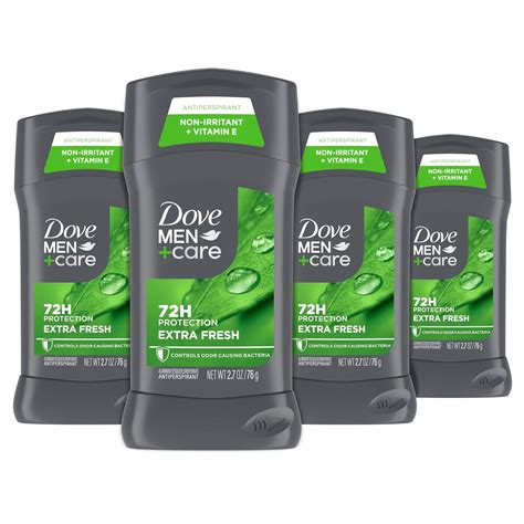 Dove Men+Care Antiperspirant Deodorant Stick, Extra Fresh 2.7 oz, 4 ...