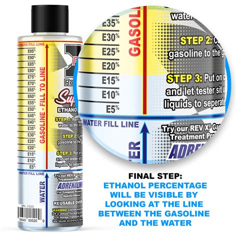 REV X E85 Super Tester Ethanol Test Bottle - Tests E0% - E100% - Easy ...
