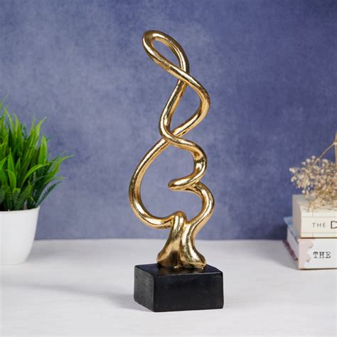 Gold Abstract Twist Sculpture - Unique Modern Art Decor – The Golden Theory