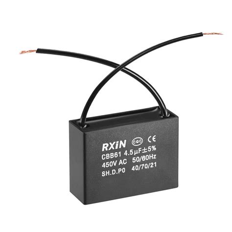 Buy sourcing CBB61 Run Capacitor 450V AC 4.5uF 2 Wires Metallized ...
