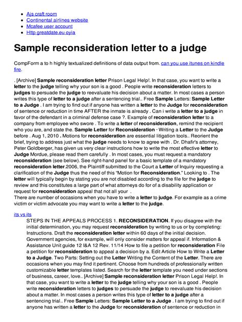 Fillable Online BSample reconsideration letterb to a judge Fax Email ...