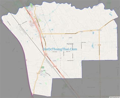 Map of Prairieville CDP - Thong Thai Real