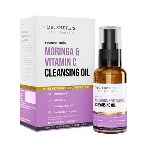 Dr. Sheth's Moringa & Vitamin C Face Cleansing Oil | For Deep Pore ...