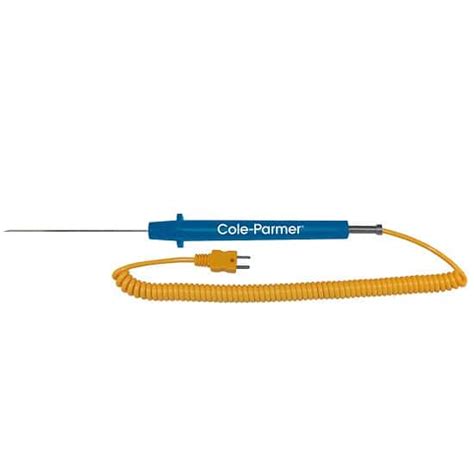Cole-Parmer Type-K, Hypo Tip Probe, 4" L, Mini-Connector, .063" Dia ...
