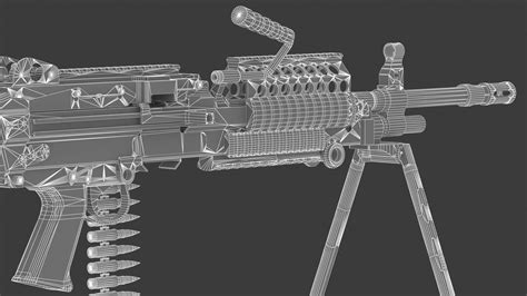 MK 48 Machine Gun Low Poly - 3D Model by frezzy