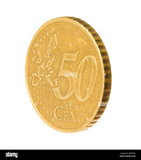 Fifty euro cent coin isolated on white Stock Photo - Alamy