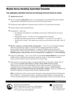 Fillable Online Mobile home hardship submittal packet - Clark County ...