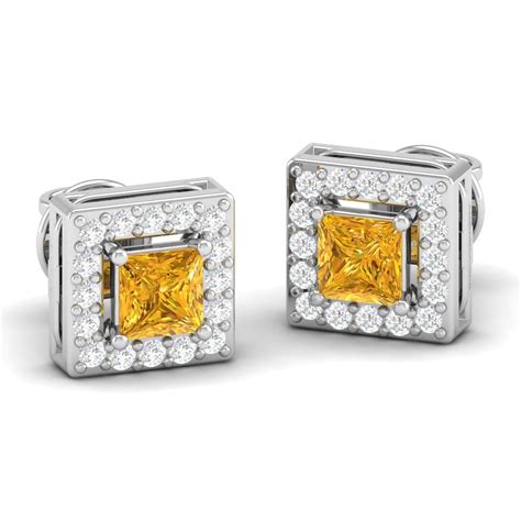 Akshat Sapphire Sterling Silver (92.5% purity) Precious Stud Earrings